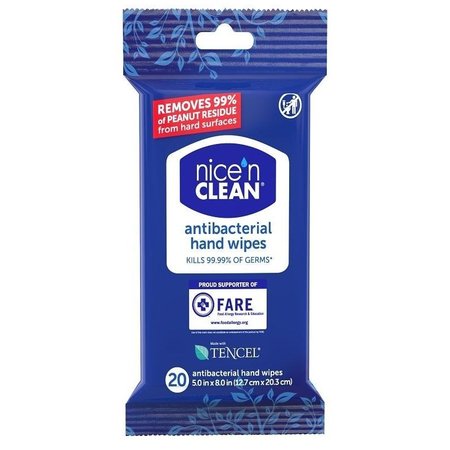 NICEN CLEAN WIPES Q8063R8TR Hand Wipes, 8 in L, 5 in W, Citrus, Tencel Q8105R6TR